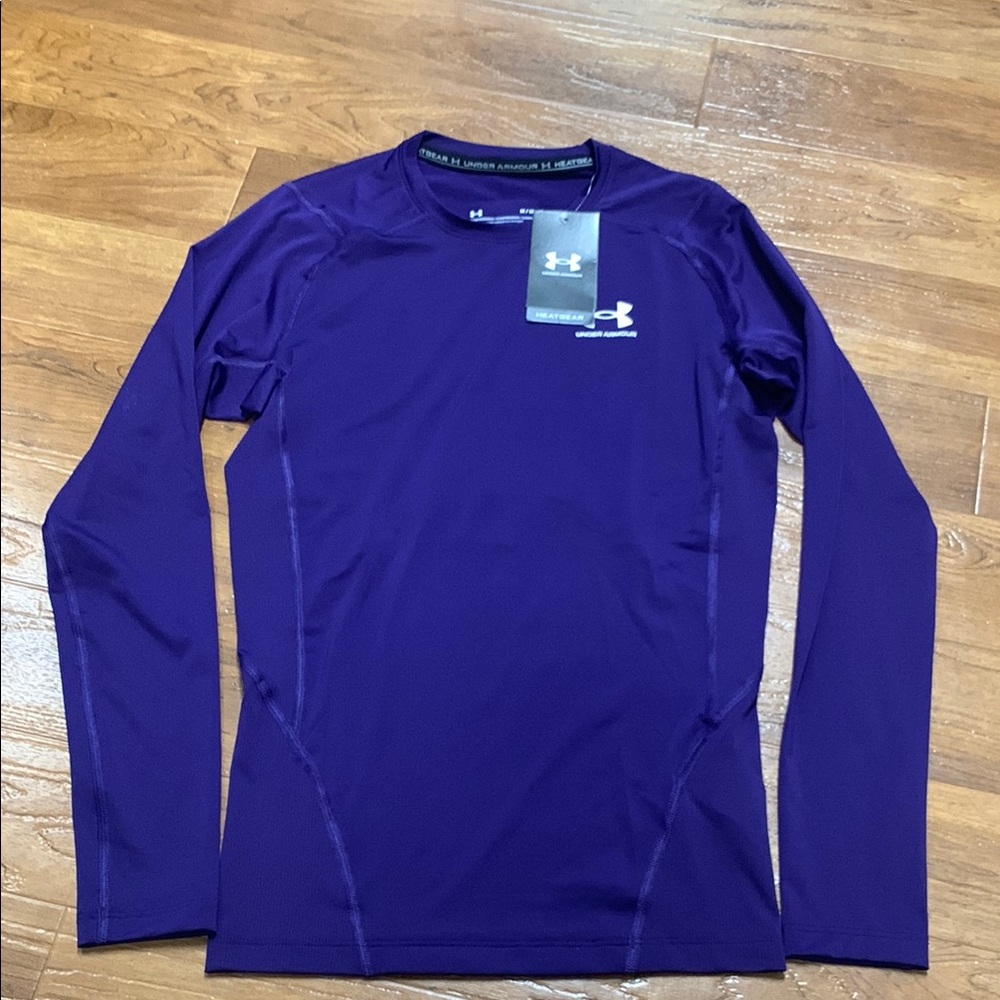 NWT Under Armour Purple Long Sleeve Heatgear Compression Top
